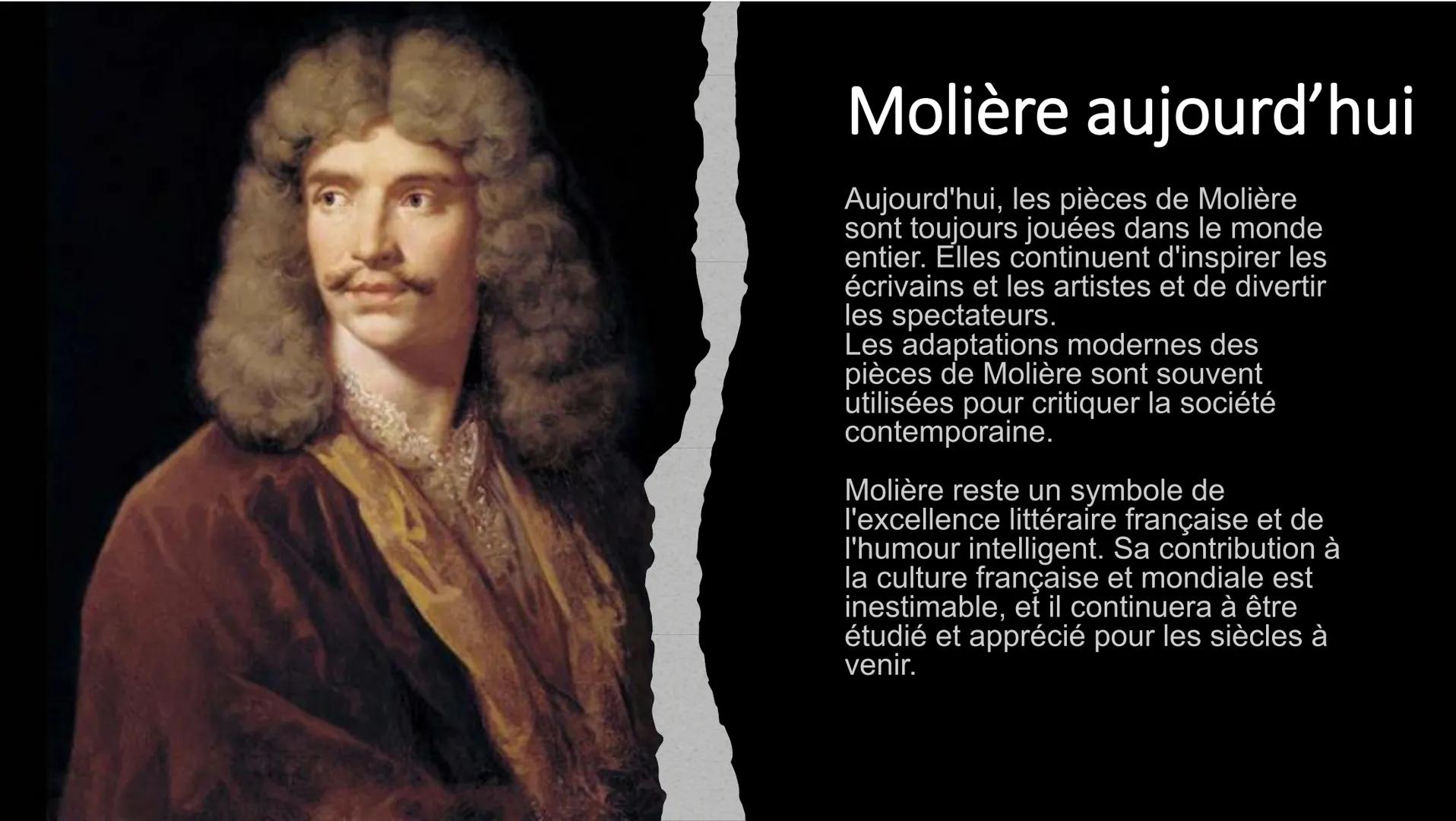 Molière
Anna Domenghini 3BT La vie de Molière
Molière, de son vrai nom Jean-Baptiste
Poquelin, est né en 1622 à Paris. Il était le fils
d'un