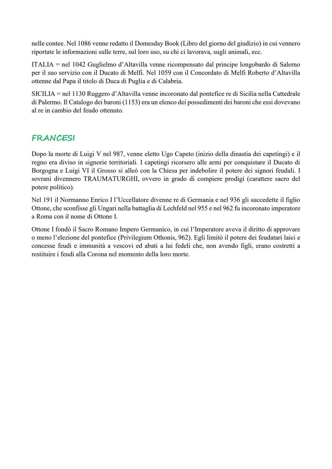 # LA NASCITA E LA DIFFUSIONE DEL SISTEMA FEUDALE

Dalla metà dell'XI secolo l'Impero fondato da Carlo Magno risultava diviso in più regni e 