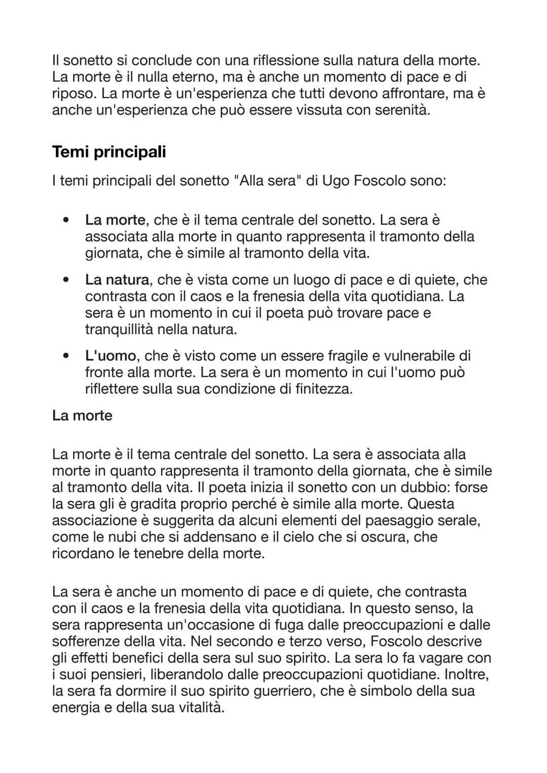 Alla sera
Forse perché sei l'immagine della morte
mi giungi così gradita, o Sera,
sia quando ti corteggian liete
le nubi estive e i zeffiri 
