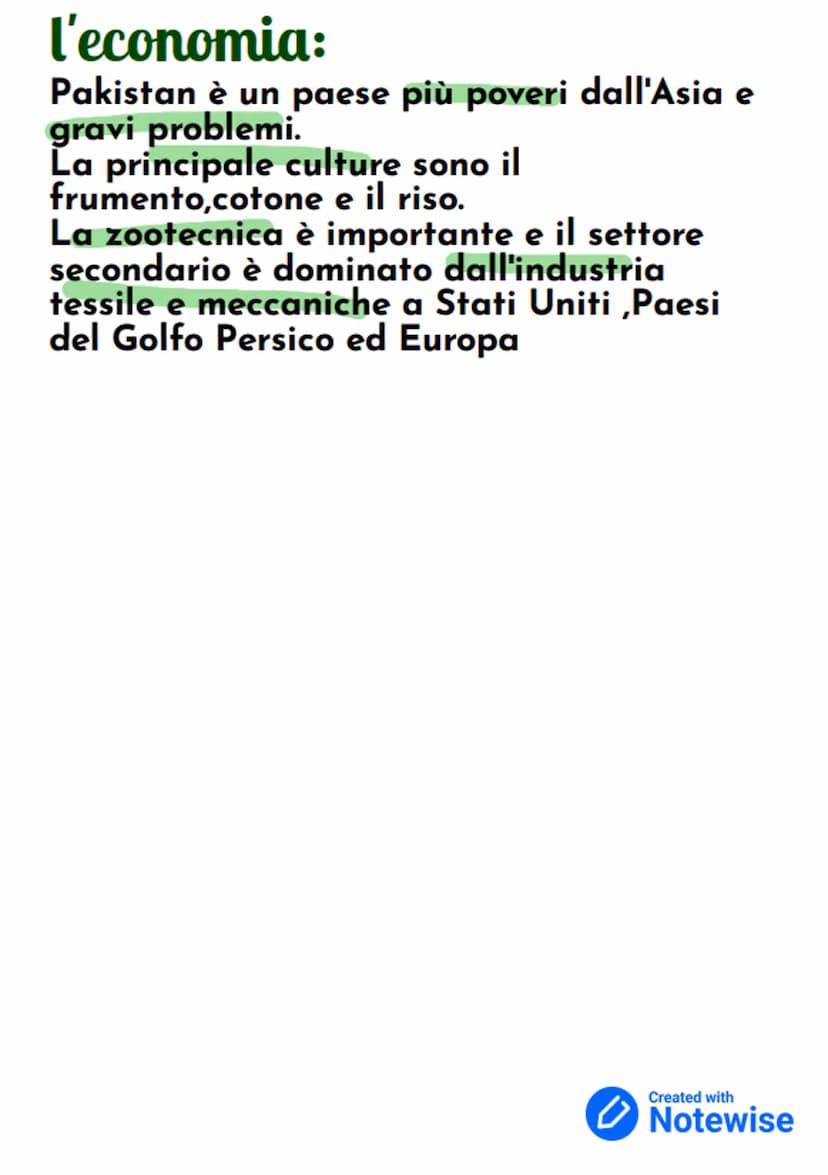 PAKISTAN
territorio:
confina con:
a est: Iran
a ovest: India
a nord-ovest: Afghanistan
a nord-est: Cina
Si affaccia nel Mar arabico
Capitale