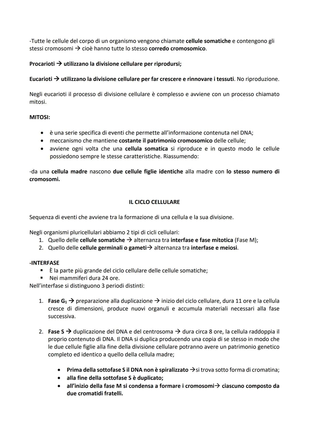 -DIVISIONE CELLULARE: processo tramite il quale una cellula madre dà origine a due cellule figlie.
Permette agli organismi di accrescersi e 