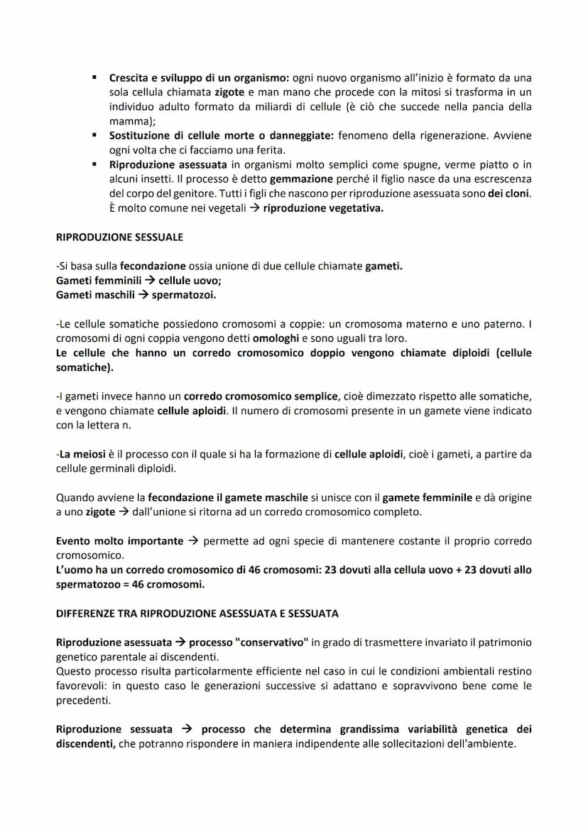 -DIVISIONE CELLULARE: processo tramite il quale una cellula madre dà origine a due cellule figlie.
Permette agli organismi di accrescersi e 