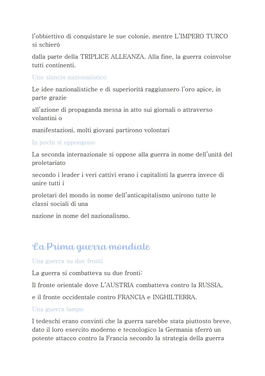 La prima guerra mondiale
La goccia che fece traboccare il vaso
All'inizio dell'estate del 1914 c'erano tutte le premesse per far
partire un 