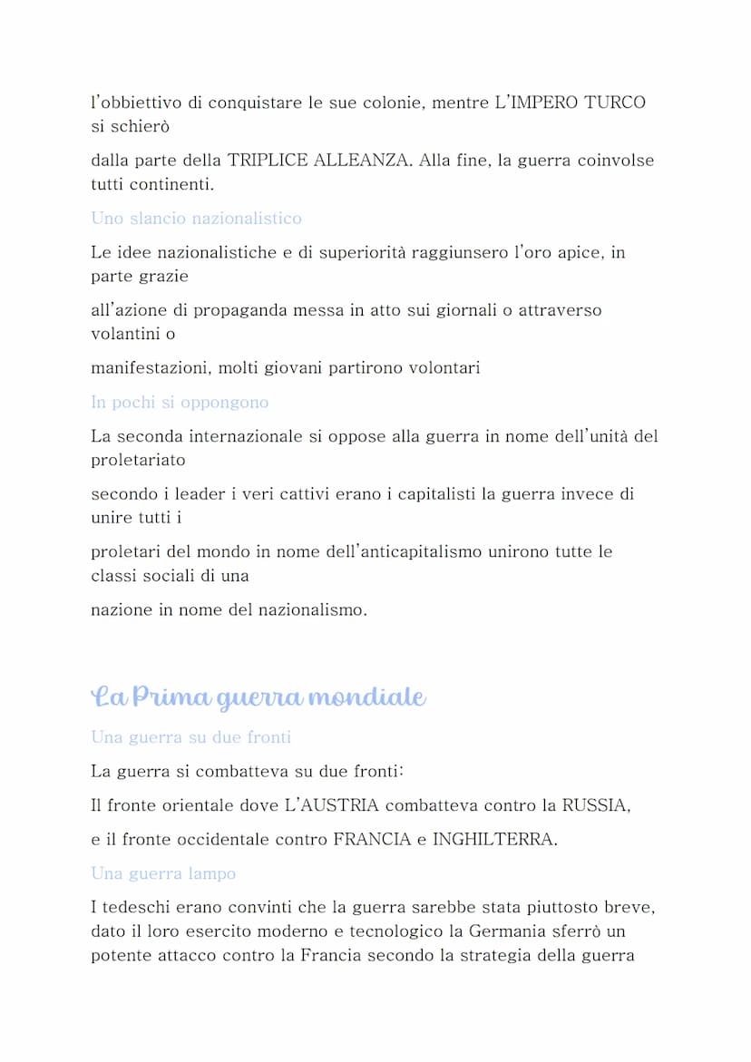 La prima guerra mondiale
La goccia che fece traboccare il vaso
All'inizio dell'estate del 1914 c'erano tutte le premesse per far
partire un 