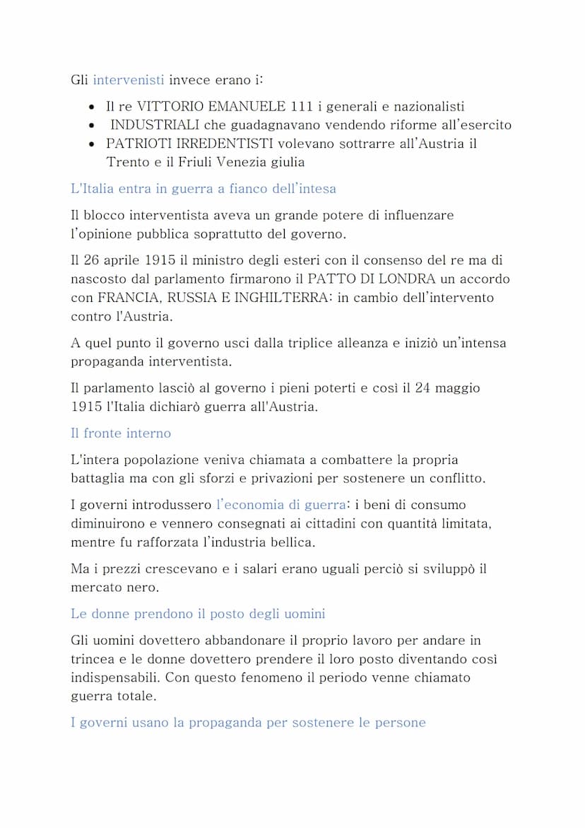 La prima guerra mondiale
La goccia che fece traboccare il vaso
All'inizio dell'estate del 1914 c'erano tutte le premesse per far
partire un 