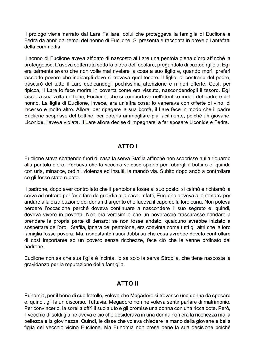 AULULARIA - PLAUTO
(la commedia della pentola)
PLAUTO
Plauto (259/251 a.C. - 184 a.C.) giunse a Roma per fare l'attore. Tuttavia, investì
ma