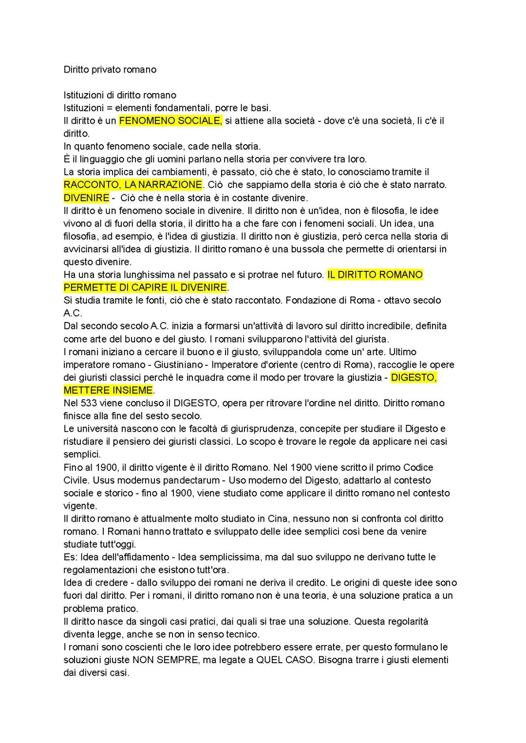 Diritto romano completo