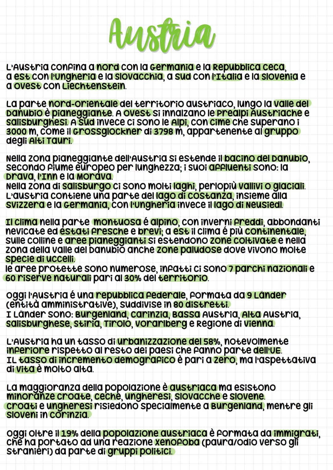 Austria
L'Austria Confina a nord con la Germania e la Repubblica ceca,
a est con lungheria e la slovacchia, a sud con l'Italia e la slovenia