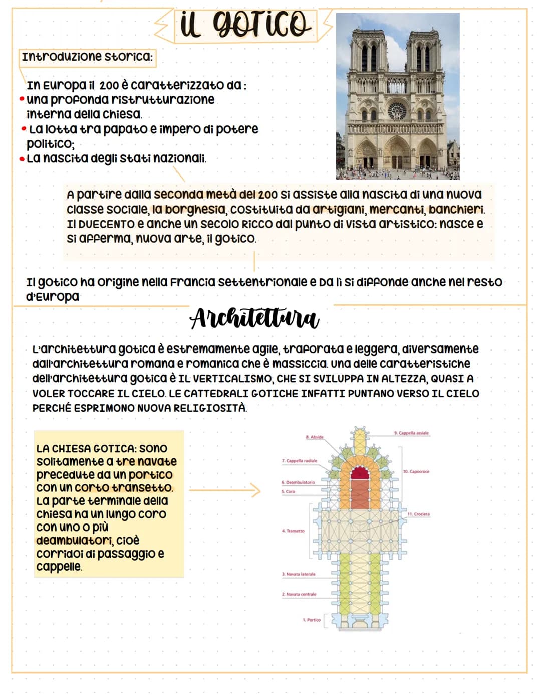 Introduzione storica:
i gotico
In Europa il 200 è caratterizzato da:
una profonda ristrutturazione
interna della chiesa.
•La lotta tra papat