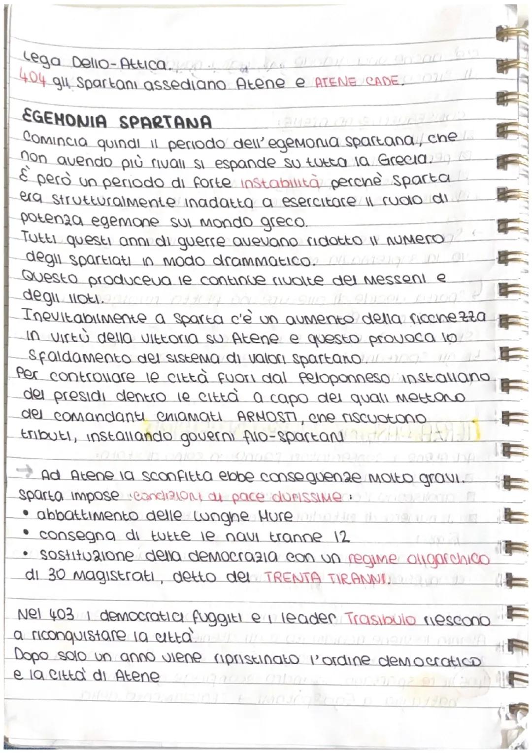# Guerra da PELOPONNESO

LA GUERRA DEL PELOPONNESO (431-480) viene combattuta
tra Atene e Sparta, con l'obiettivo di ottenere l' ege-
Monia 
