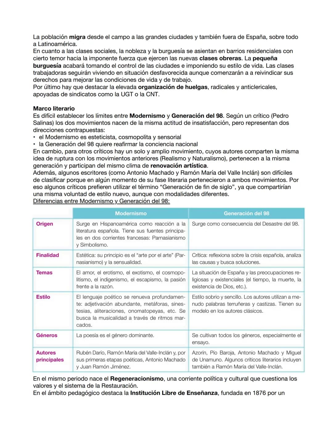 Modernismo y Generación del 98
Contexto cultural
Marco histórico
La política española de finales de siglo XIX se basa en un sistema de alter
