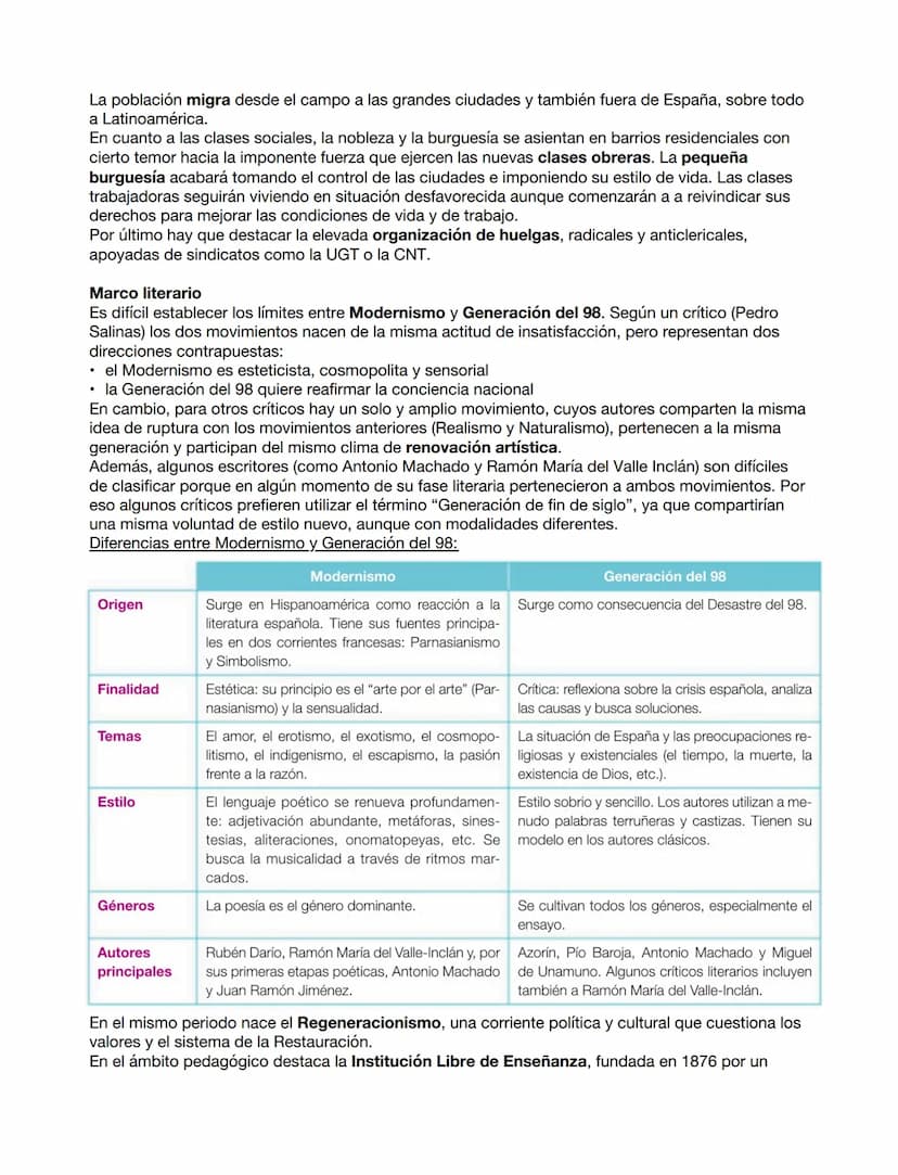 Modernismo y Generación del 98
Contexto cultural
Marco histórico
La política española de finales de siglo XIX se basa en un sistema de alter
