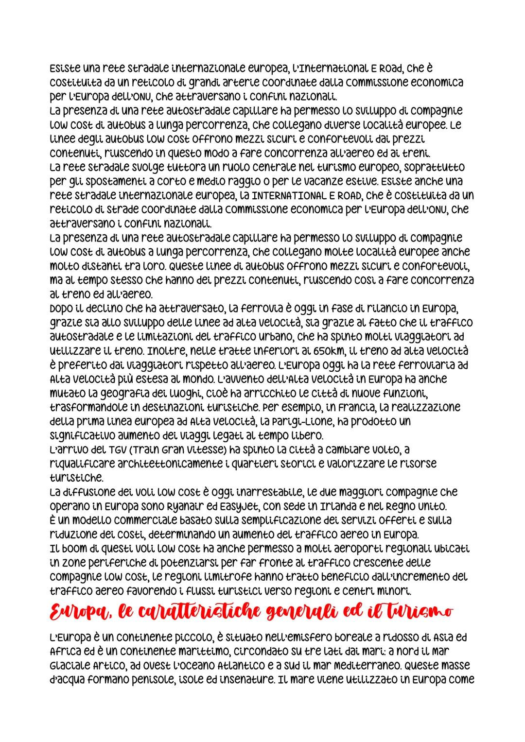 Le risorse del turismo in Europa
L'Europa è il continente con maggior numero di visitatori al mondo, le zone che
attraggono di più i flussi 