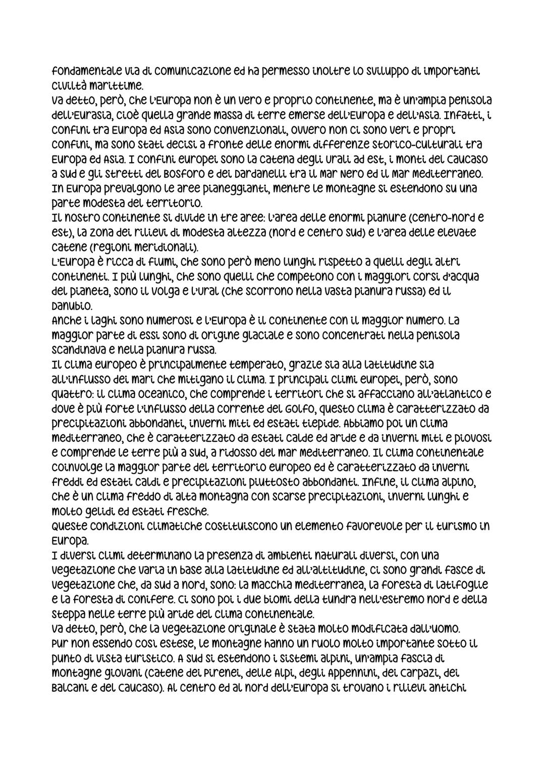 Le risorse del turismo in Europa
L'Europa è il continente con maggior numero di visitatori al mondo, le zone che
attraggono di più i flussi 