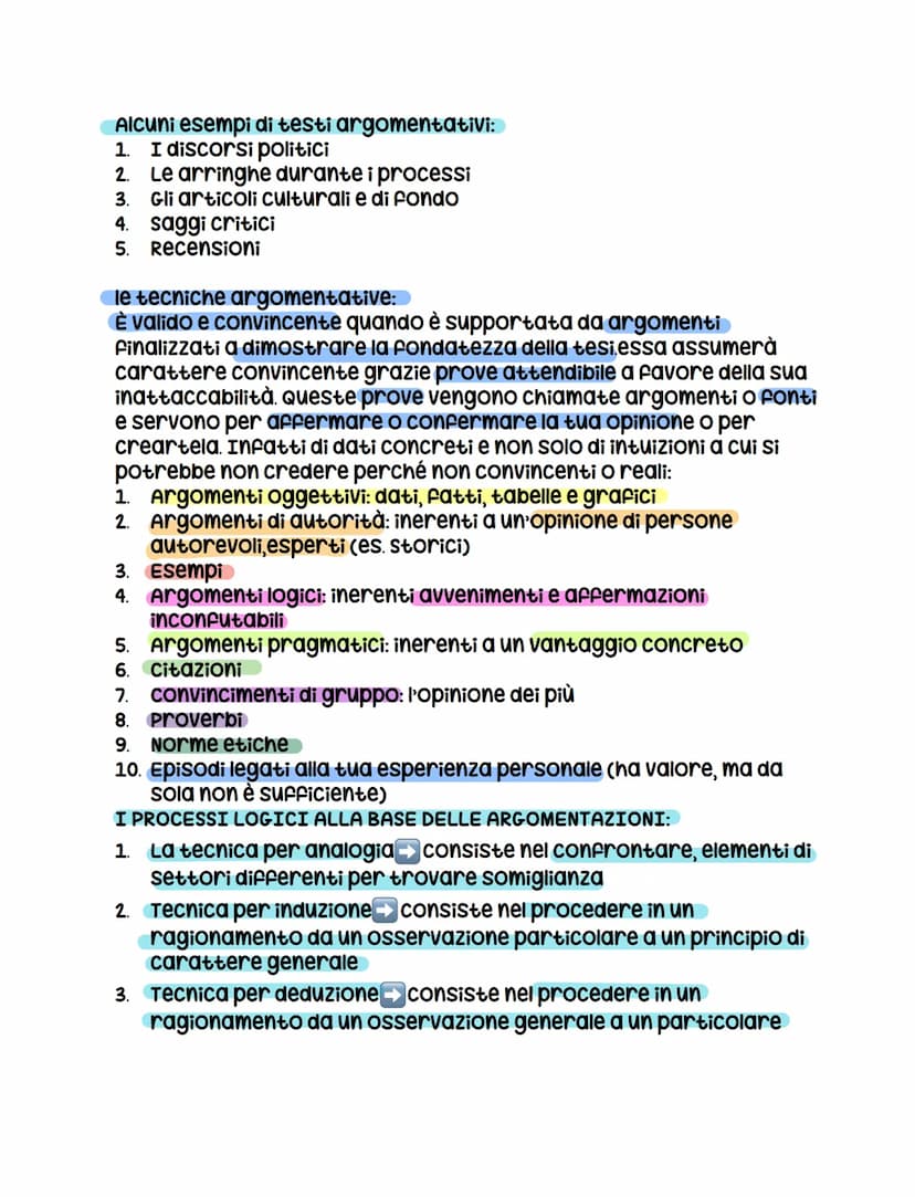 Il testo argomentative
I testi argomentativi esprimono un'opinione su un argomento
attraverso una tesi, sostenendola con dati e prove concre