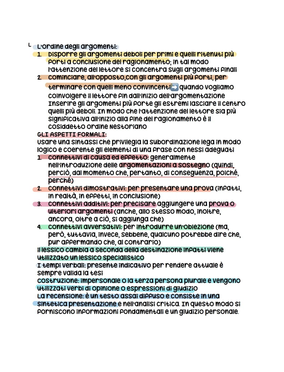 Il testo argomentative
I testi argomentativi esprimono un'opinione su un argomento
attraverso una tesi, sostenendola con dati e prove concre