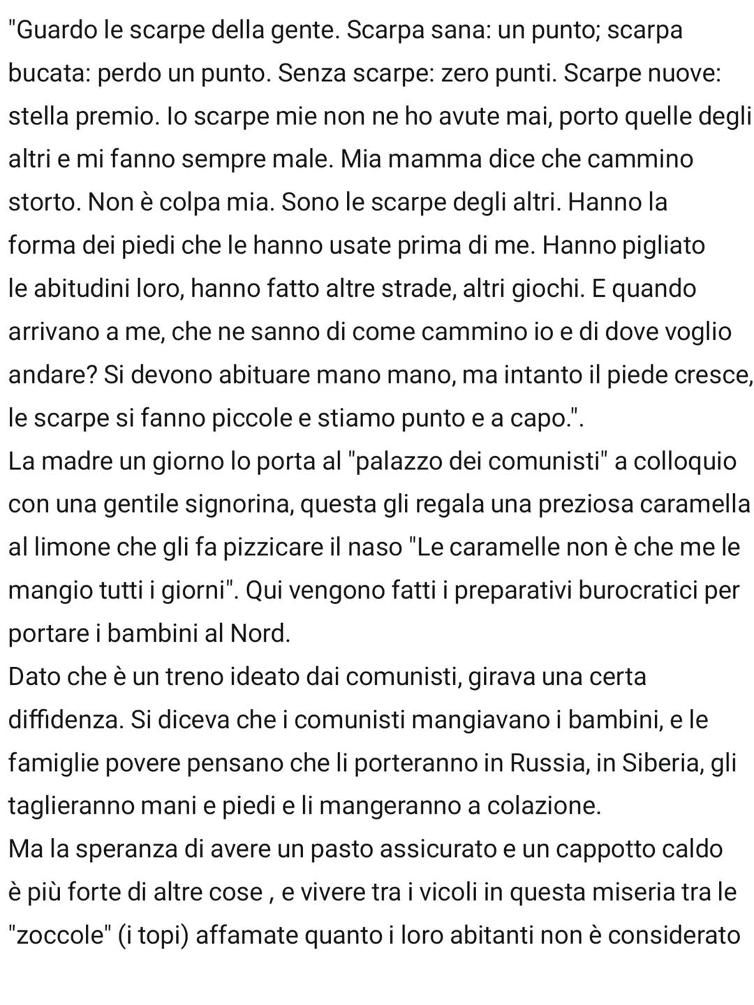 "ll treno dei bambini"
TRAMA
Nel romanzo di Viola Ardone Il treno dei bambini, (Einaudi)
ispirato a una vera vicenda, c'è l'Italia e in spec