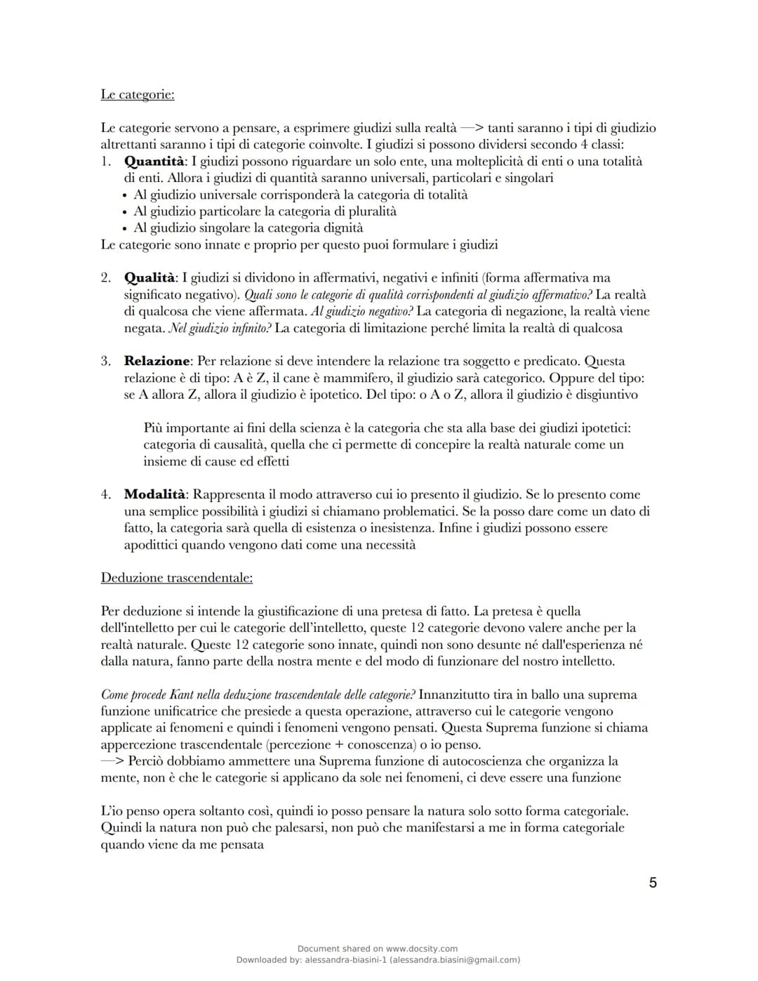 Immanuel Kant
Kant è il fondatore del criticismo -> estrema estensione dell'illuminismo del 700. Il criticismo
pretende di porre la ragione 