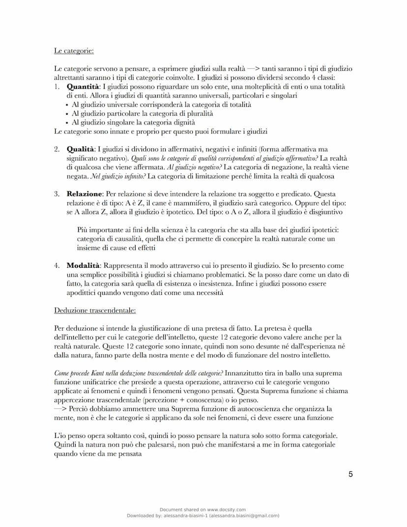 Immanuel Kant
Kant è il fondatore del criticismo -> estrema estensione dell'illuminismo del 700. Il criticismo
pretende di porre la ragione 