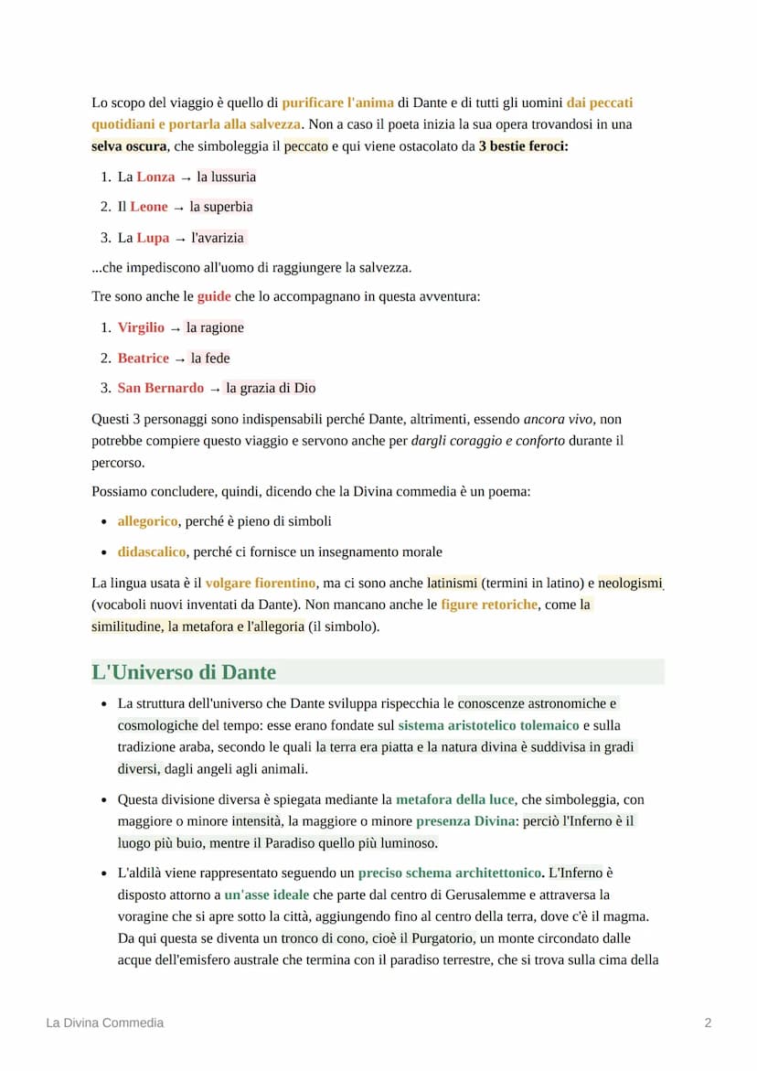 S
NË
La Divina Commedia
La Divina Commedia è un grande poema scritto in volgare e suddiviso in 3 parti o cantiche:
Inferno, Purgatorio e Par