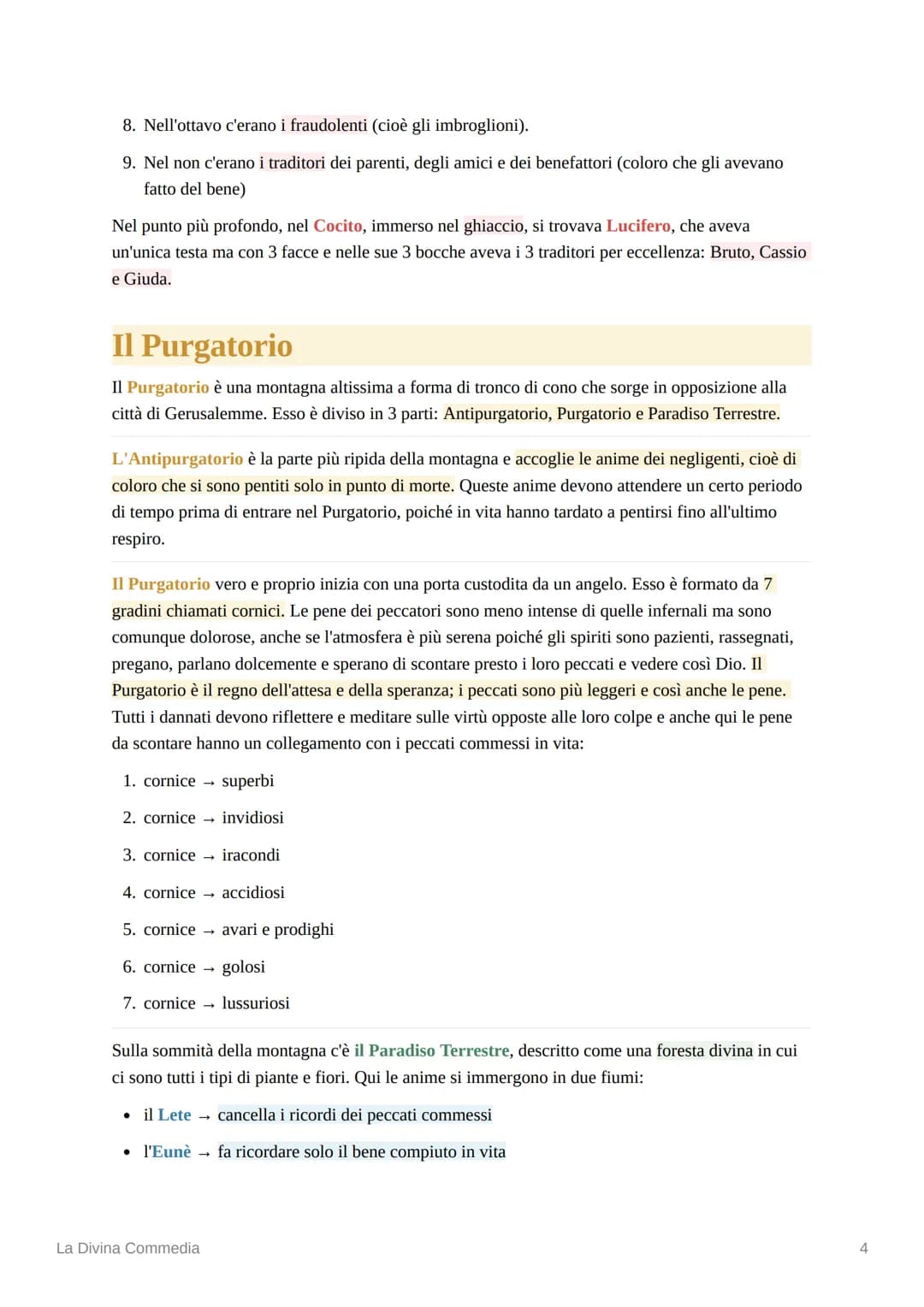 S
NË
La Divina Commedia
La Divina Commedia è un grande poema scritto in volgare e suddiviso in 3 parti o cantiche:
Inferno, Purgatorio e Par
