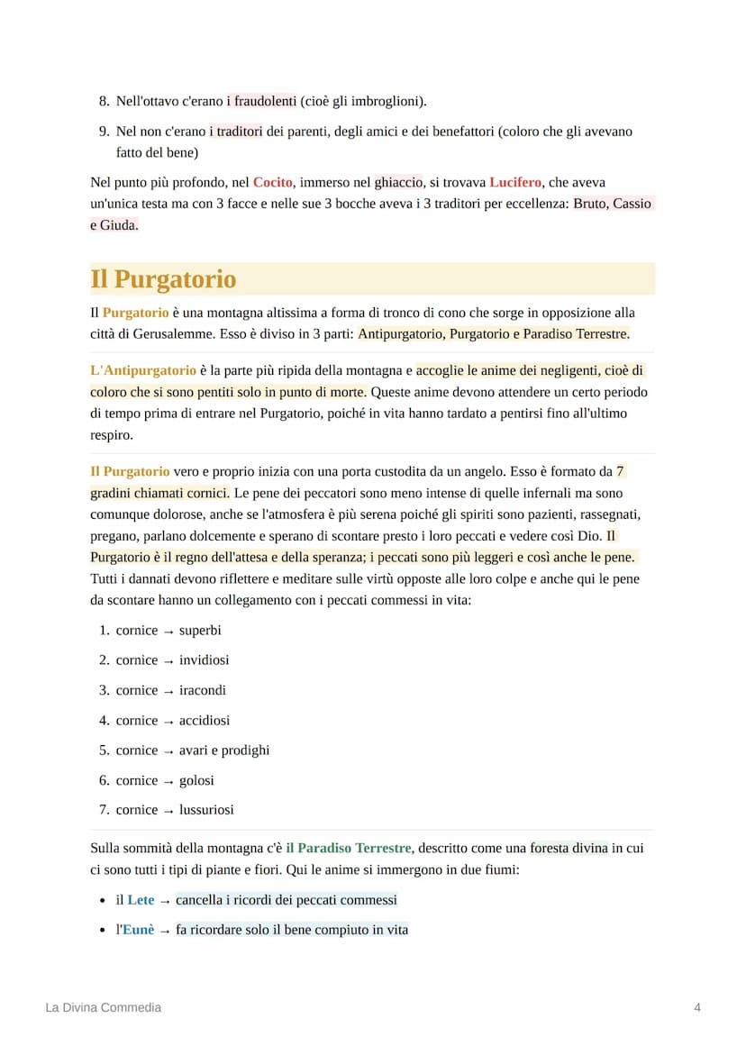 S
NË
La Divina Commedia
La Divina Commedia è un grande poema scritto in volgare e suddiviso in 3 parti o cantiche:
Inferno, Purgatorio e Par