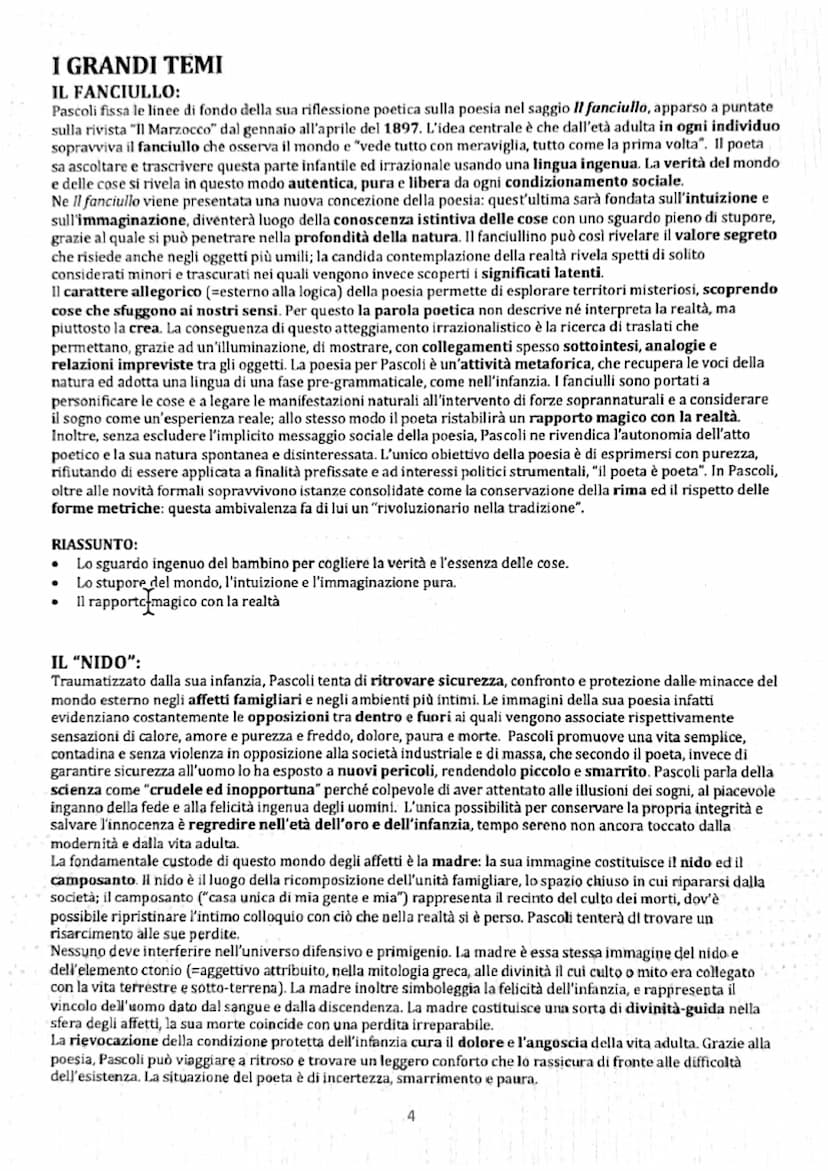 r
GIOVANNI PASCOLI
LA VITA
UN'ESISTENZA SEGNATA DAL DOLORE: Giovanni Pascoli era il 4 figlio di una famiglia
numerosa ed in una condizione a