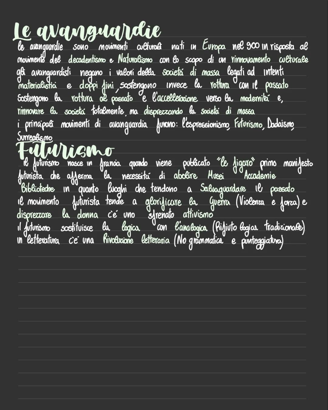 Decadentismo pag 170/175
• fondamentale la scenza
• Concetto di relativita: no ause oggettive, dipende dall'osservatore
Hesemberg velocità m