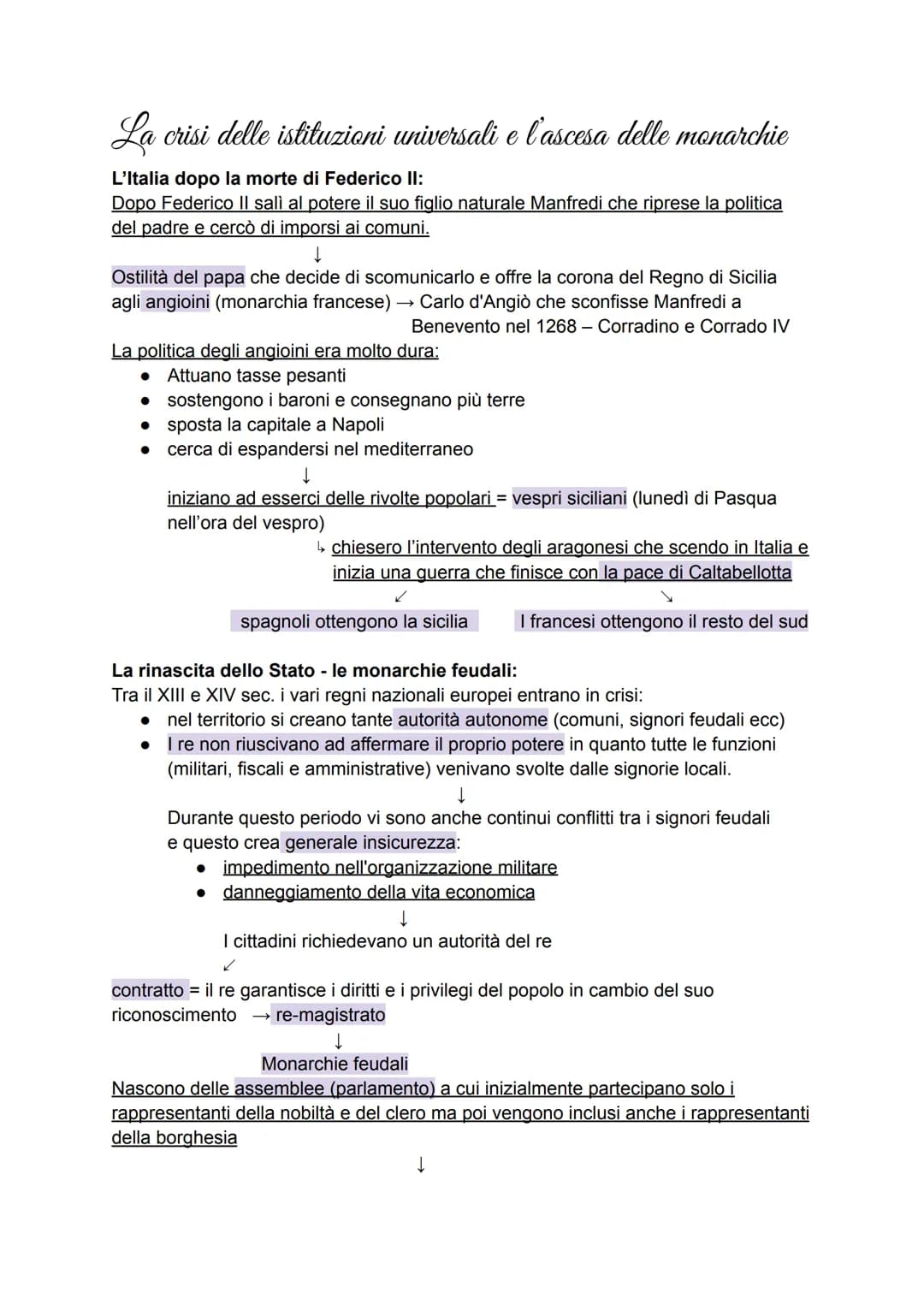 La crisi delle istituzioni universali e l'ascesa della monarchia