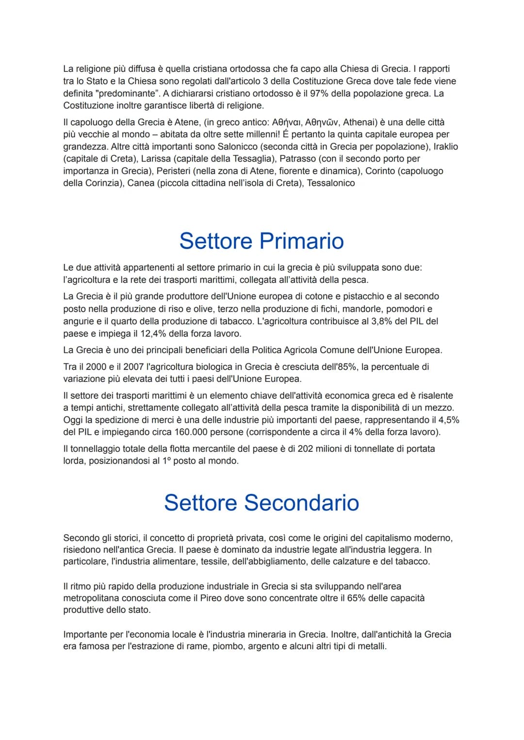 La Grecia
Territorio e clima
La Grecia (in greco Elláda), ufficialmente Repubblica Ellenica è uno Stato dell'Europa
meridionale.
È una repub