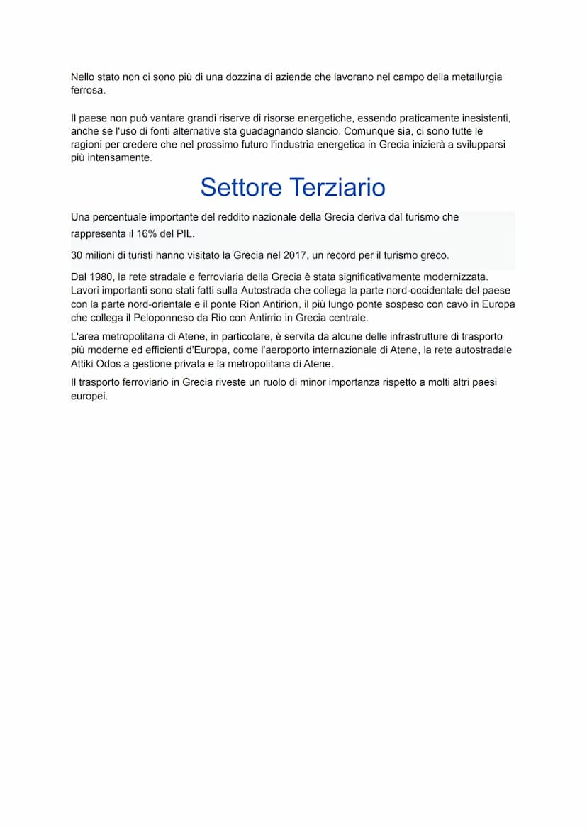 La Grecia
Territorio e clima
La Grecia (in greco Elláda), ufficialmente Repubblica Ellenica è uno Stato dell'Europa
meridionale.
È una repub