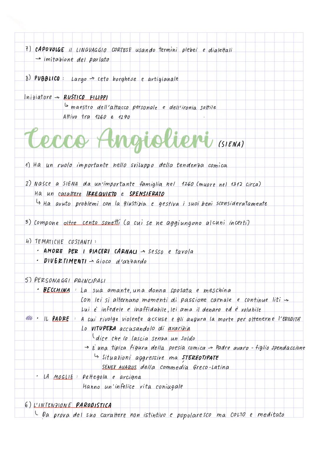 LA POESIA COMICA
Si contrappone alla poesia tragica
1) Privilegia il LINGUAGGIO BASSO E POPOLARE e le situazioni quotidiane
2) Quasi esclusi