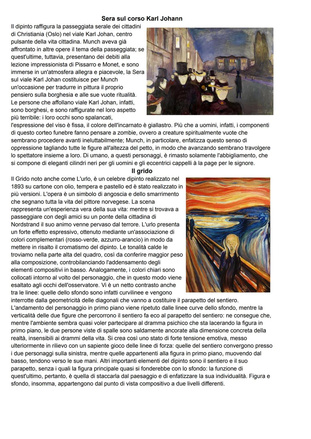 MUNCH

Edvard Munch (1863-1944) nacque in Norvegia. La sua infanzia è segnata da tragici lutti familiari, quali
la morte della madre e della