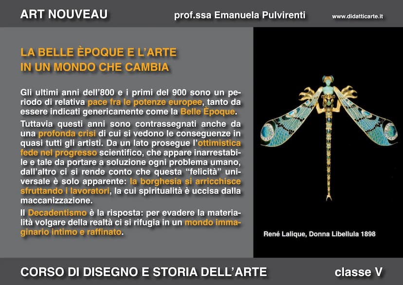 ART NOUVEAU
prof.ssa Emanuela Pulvirenti
16. ART NOUVEAU
CORSO DI DISEGNO E STORIA DELL'ARTE
www.didatticarte.it
classe V ART NOUVEAU
prof.s