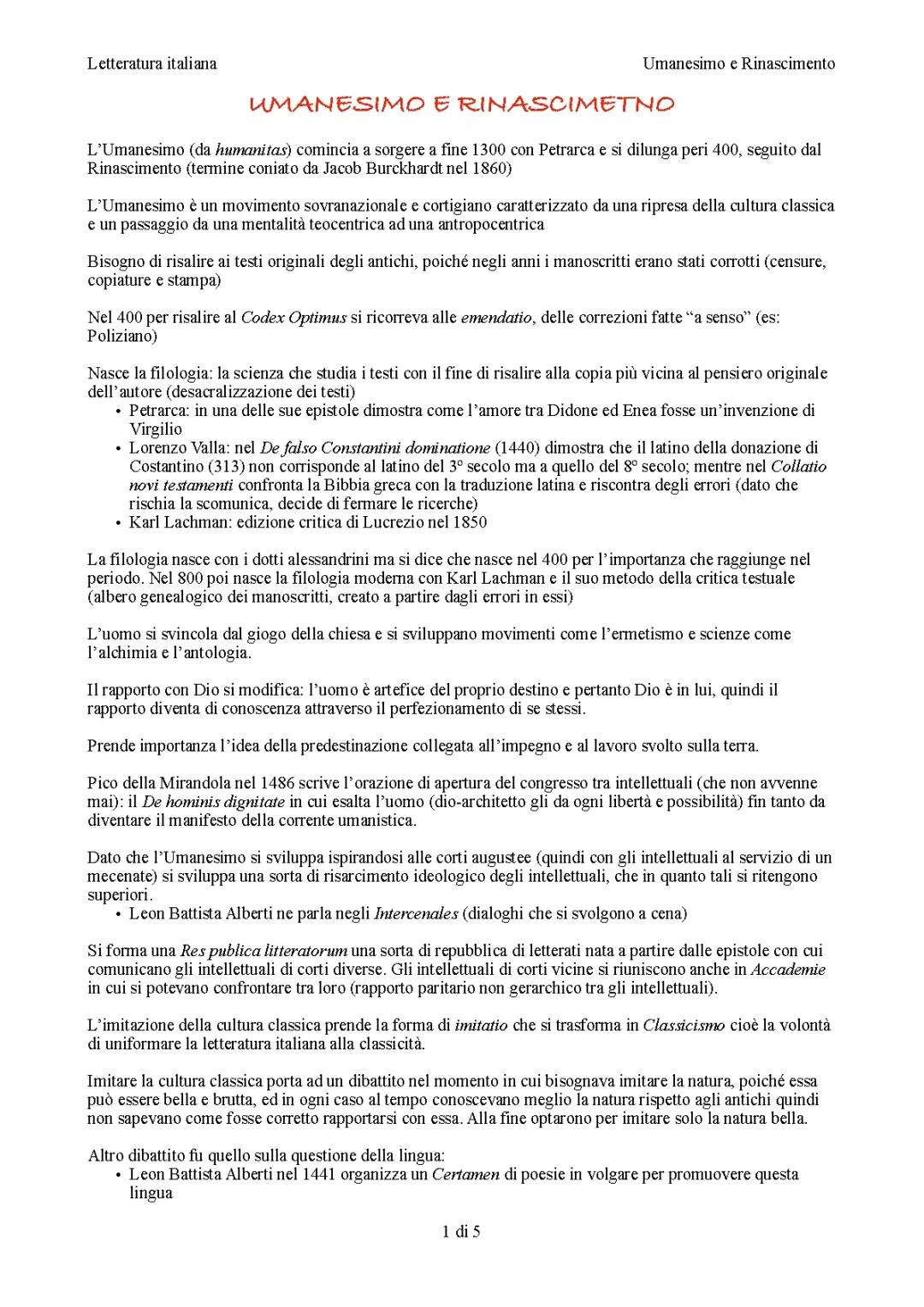 Umanesimo e Rinascimento + Machiavelli