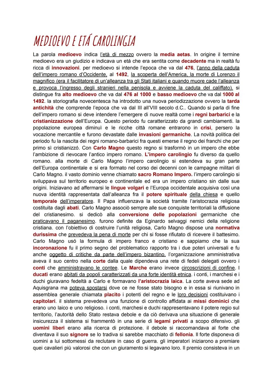 Medioevo ed Età Carolingia: La Società Feudale, Le Invasioni e Le Monarchie