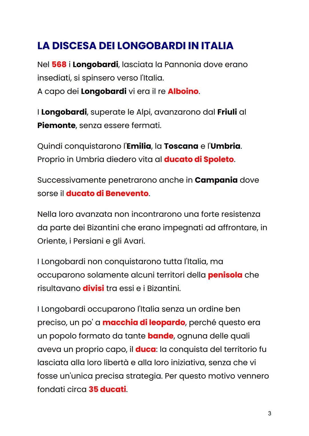 # I LONGOBARDI

I Bizantini, dopo aver conquistato l'Italia con la guerra
greco-gotica, ebbero il dominio della penisola solamente
per 13 an