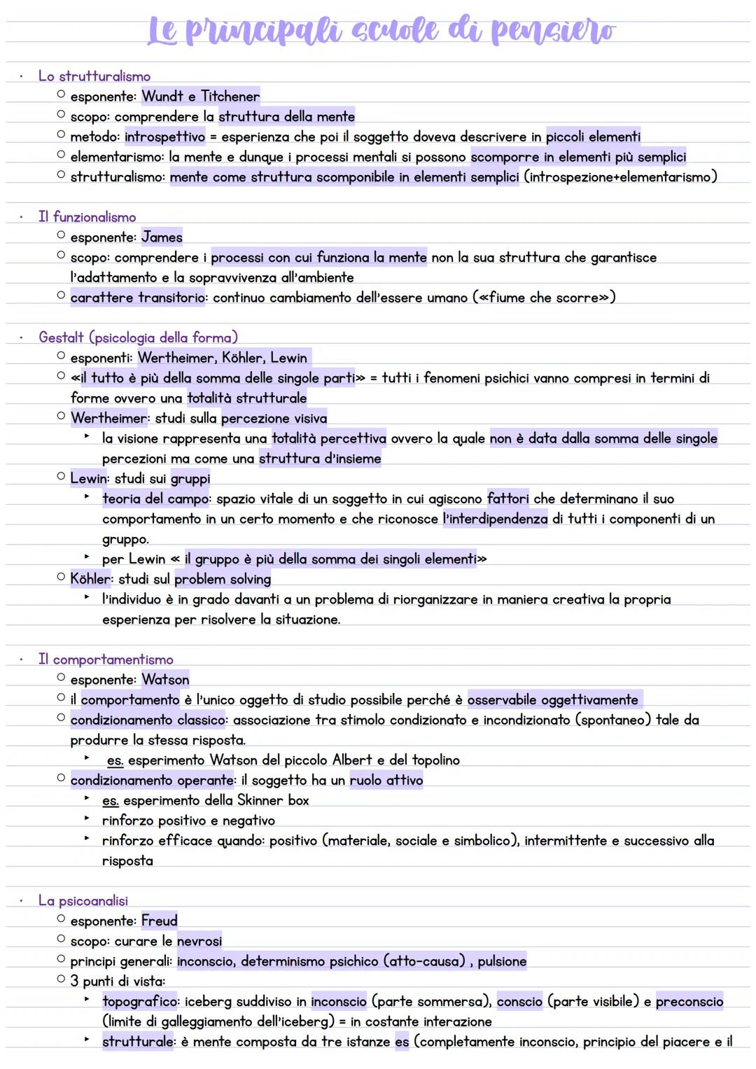 .
.
Lo strutturalismo
O esponente: Wundt e Titchener
O scopo: comprendere la struttura della mente
O metodo: introspettivo = esperienza che 
