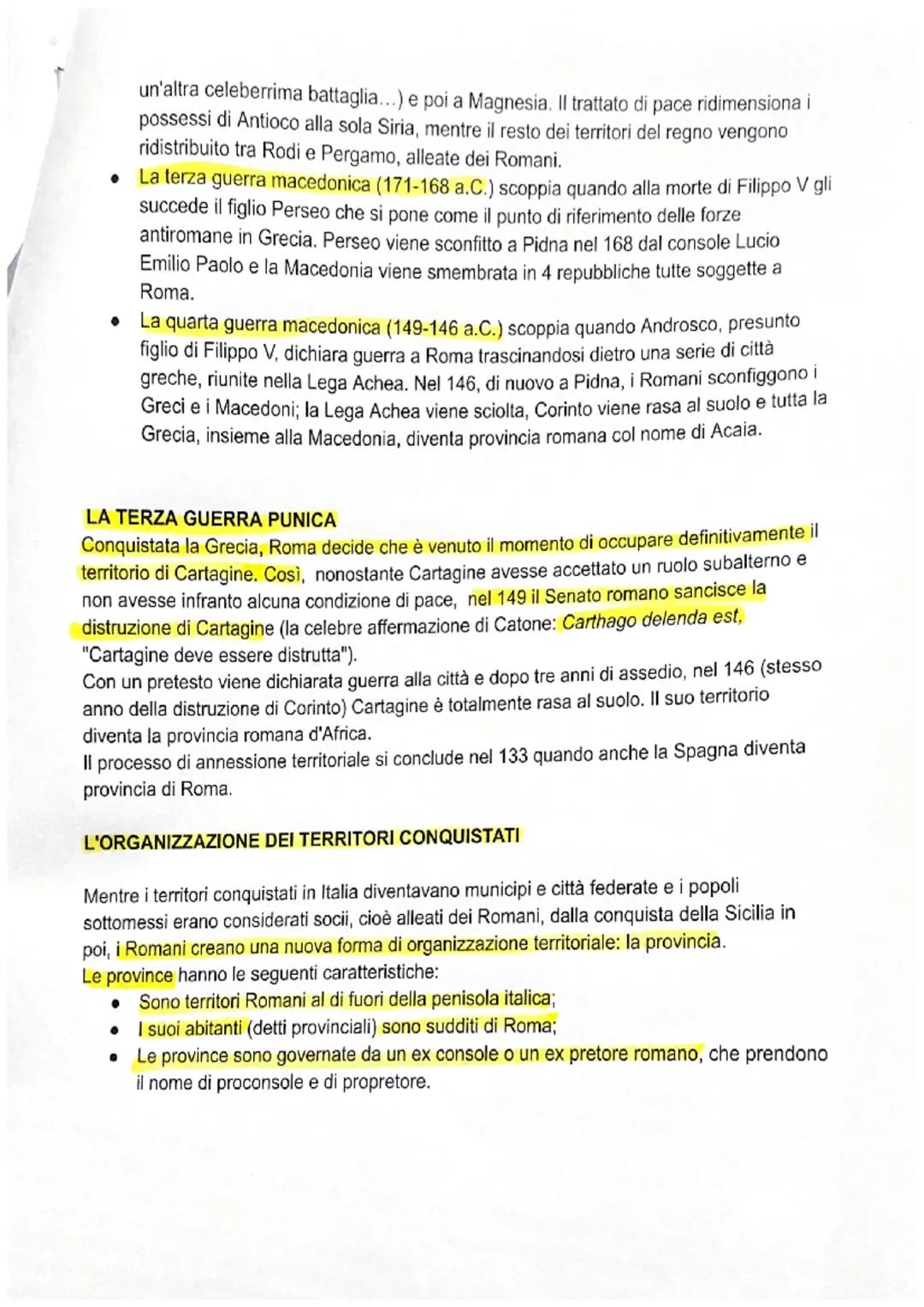 LE GUERRE PUNICHE
Dopo aver conquistato l'Italia, Roma inizia a volgere lo sguardo verso il Mediterraneo e in
particolar modo verso la Greci