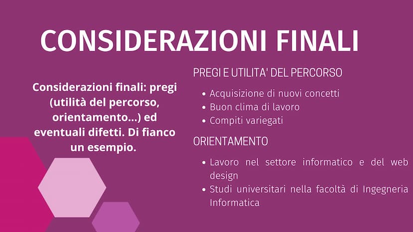 PCTO
NOME E COGNOME
SCUOLA - CLASSE
ANNO SCOLASTICO NOME AZIENDA
Breve descrizione MANSIONI
SVOLTE
Elenco delle mansioni svolte.
Inserire se