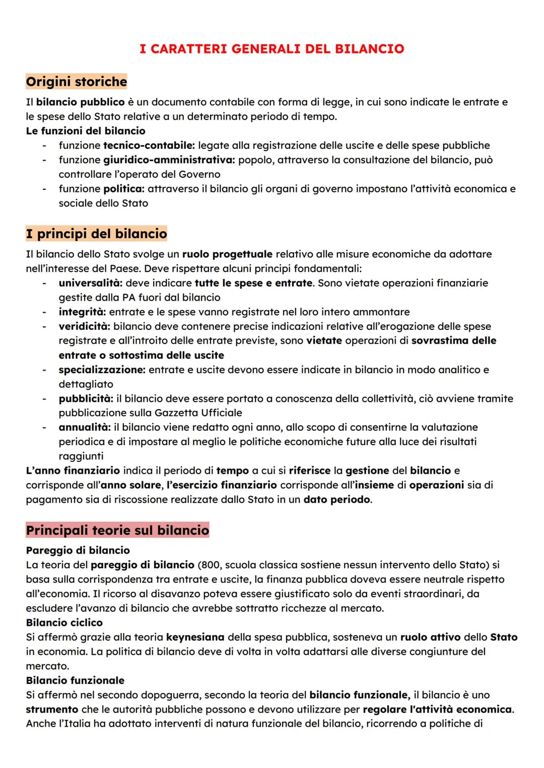 I CARATTERI GENERALI DEL BILANCIO
Origini storiche
Il bilancio pubblico è un documento contabile con forma di legge, in cui sono indicate le
