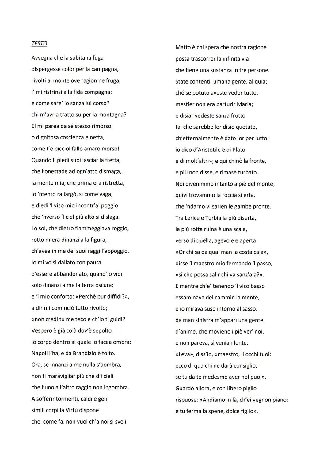 CANTO III PURGATORIO
INTRODUZIONE AL CANTO III DEL PURGATORIO
Il Canto III del Purgatorio, ambientato nell'Antipurgatorio, mette in scena il