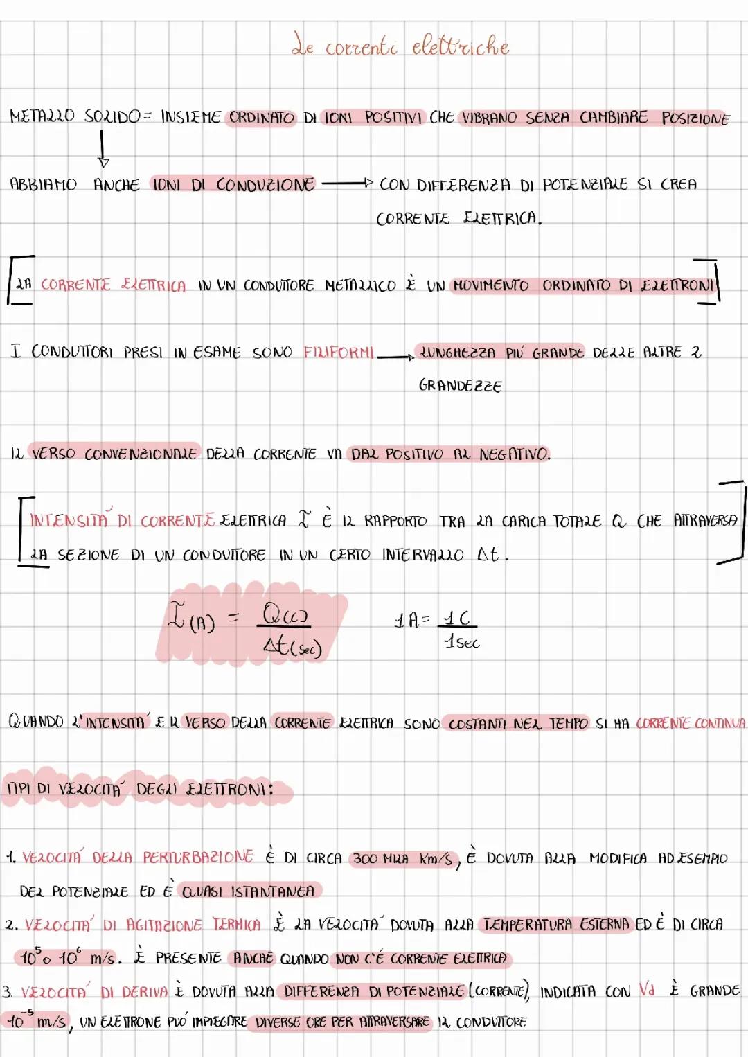 le corrente elettriche
