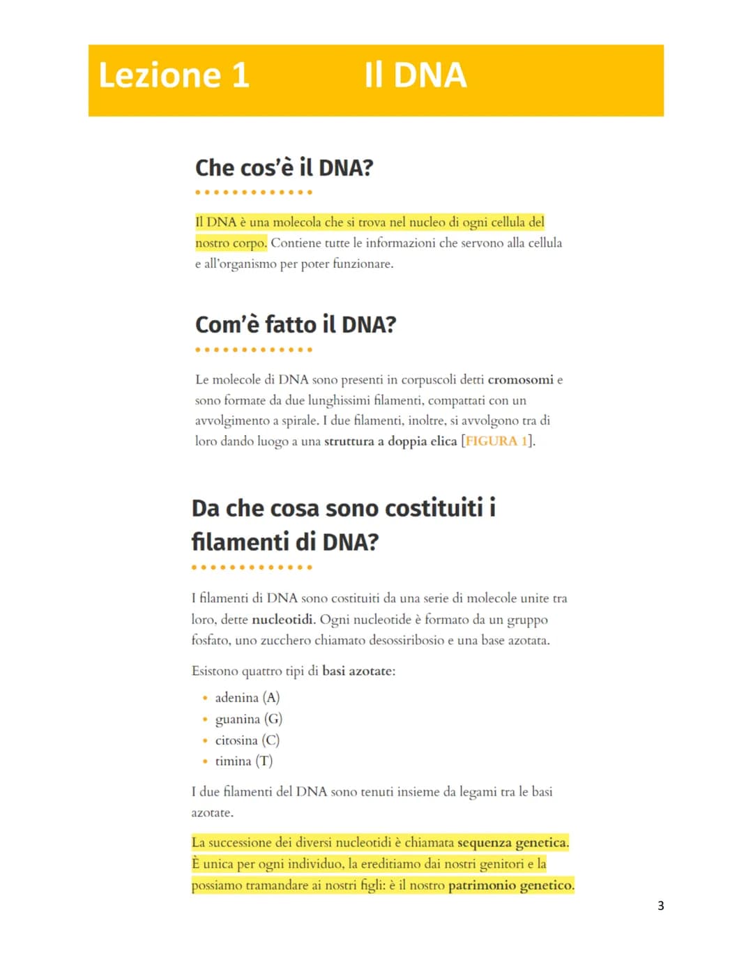 Unità 7
Il codice genetico
è formato da
✓
LUNGHI FILAMENTI
con struttura
✓
A DOPPIA ELICA
composta da
NUCLEOTIDI
costituiti da
GRUPPO ZUCCHE