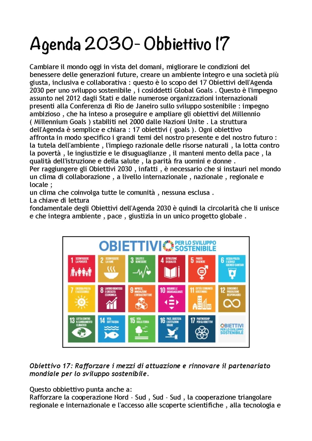 Obiettivo 17 Agenda 2030: Riassunto per Bambini