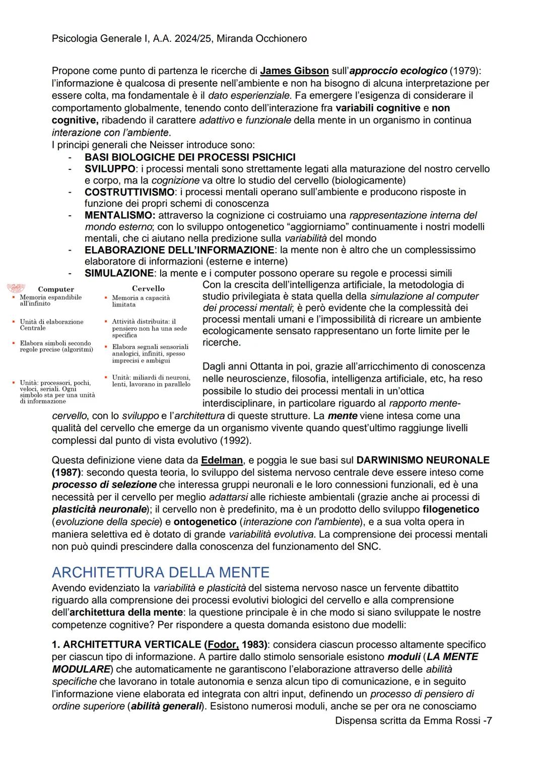 PSICOLOGIA
GENERALE I

SCIENZE E TECNICHE PSICOLOGICHE
Primo anno (a.a. 2024-2025), semestre 1
Prof. MIRANDA OCCHIONERO Psicologia Generale 