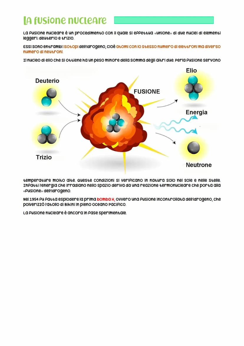 Energia nucleare
È quell'energia presente negli atomi (piccole particelle che costituiscono la materia). Questa
energia è data soprattutto d
