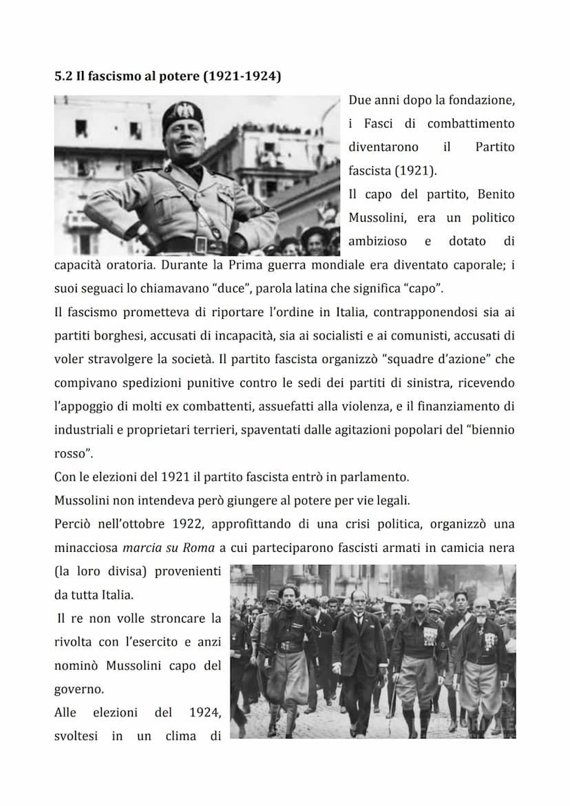 LEZIONE 5: IL FASCISMO
5.1 Un Dopoguerra agitato
L'Italia era
uscita
vittoriosa dalla Grande
guerra, ma il conflitto
aggravato
problemi poli