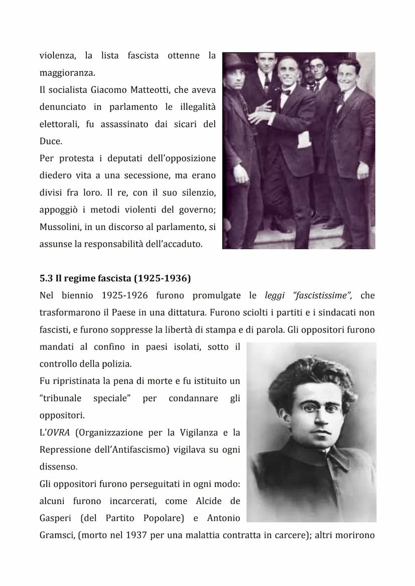 LEZIONE 5: IL FASCISMO
5.1 Un Dopoguerra agitato
L'Italia era
uscita
vittoriosa dalla Grande
guerra, ma il conflitto
aggravato
problemi poli