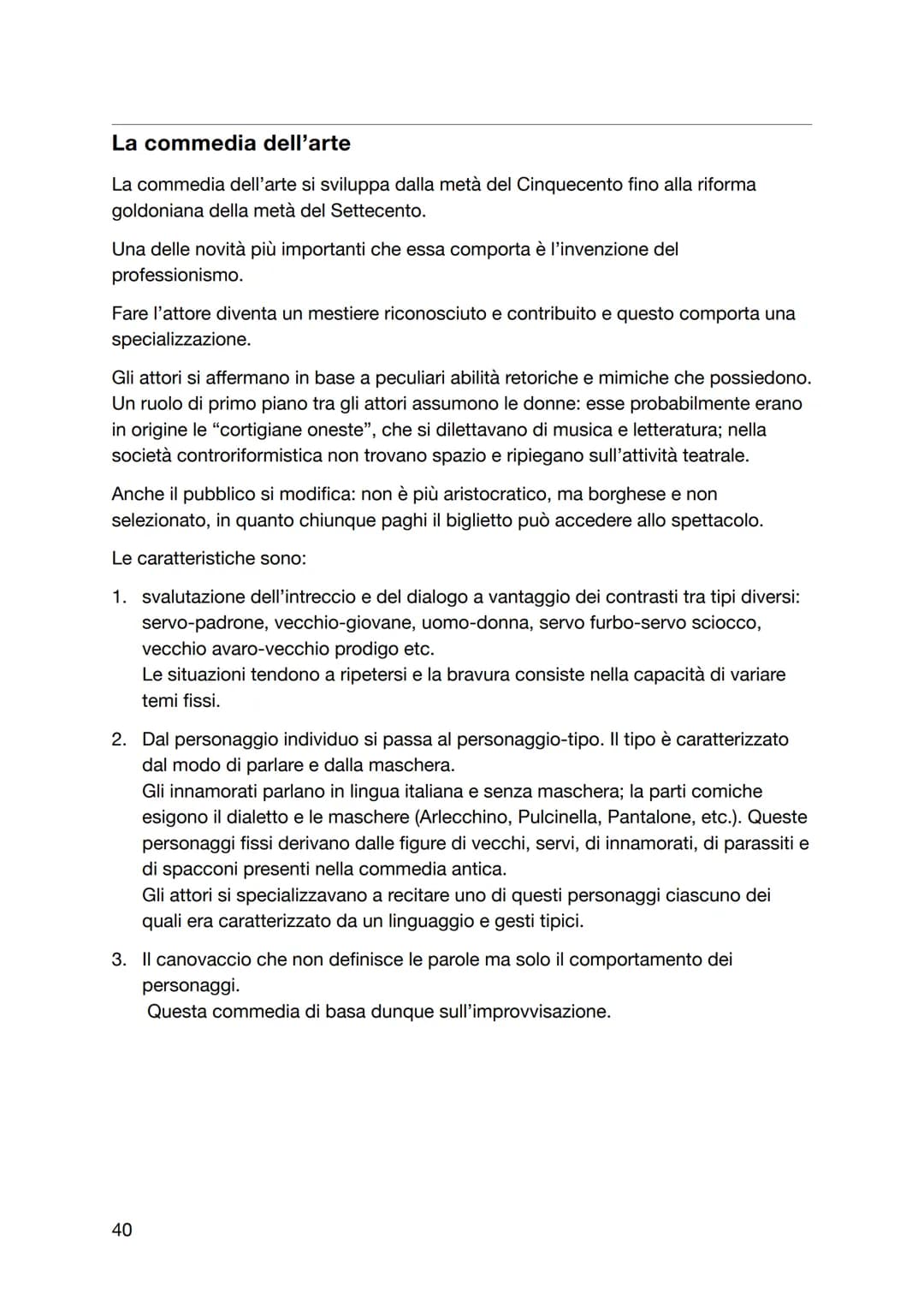Il teatro
Il periodo che va dalla fine del Cinquecento al Settecento segna in Europa il trionfo
del teatro.
Esso nasce e si afferma nella pr